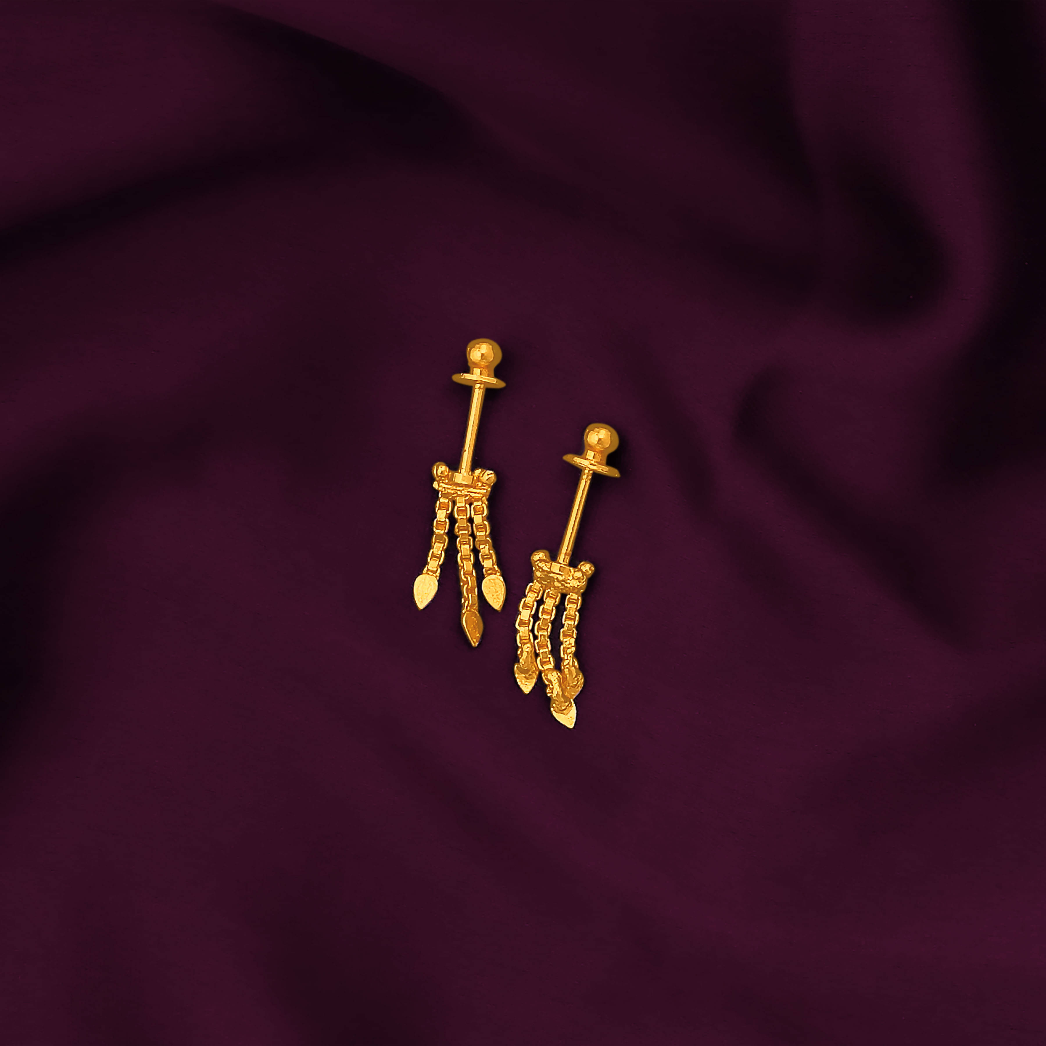     			LUV FASHION Golden Drop Earrings ( Pack of 1 )
