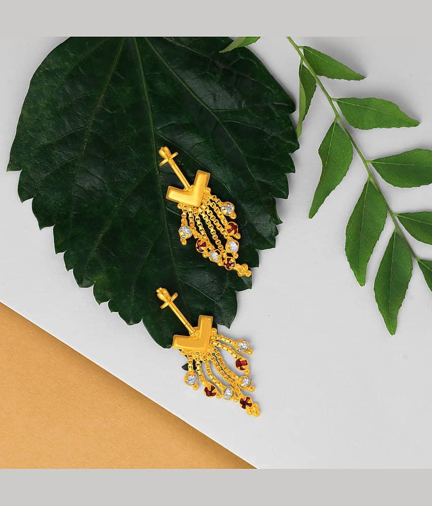 LUV FASHION Golden Jhumki Earrings ( Pack of 1 ) - Earrings | Buy online on ZillyBuy