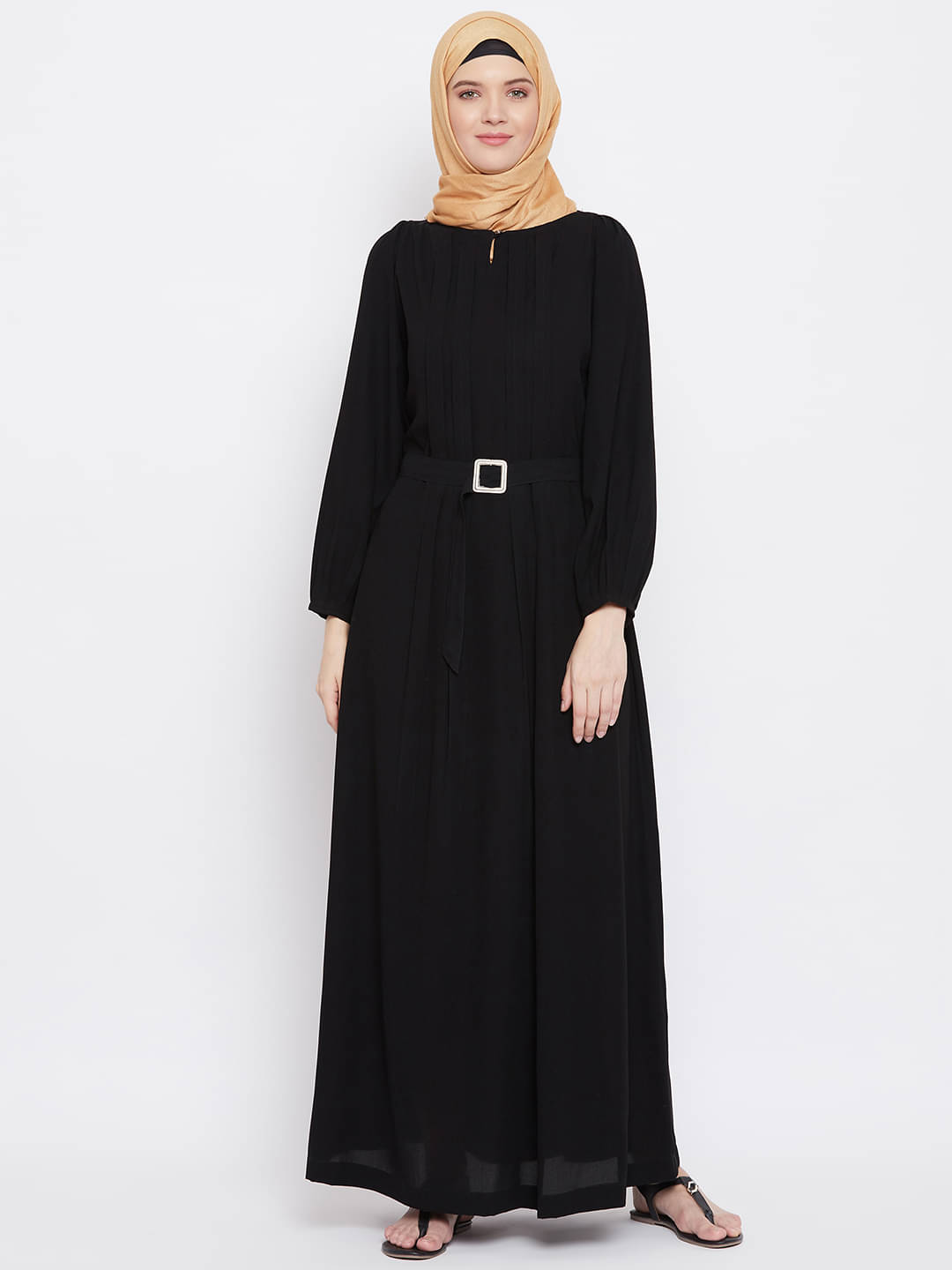     			Momin Libas black Polyester Stitched Burqas without Hijab -