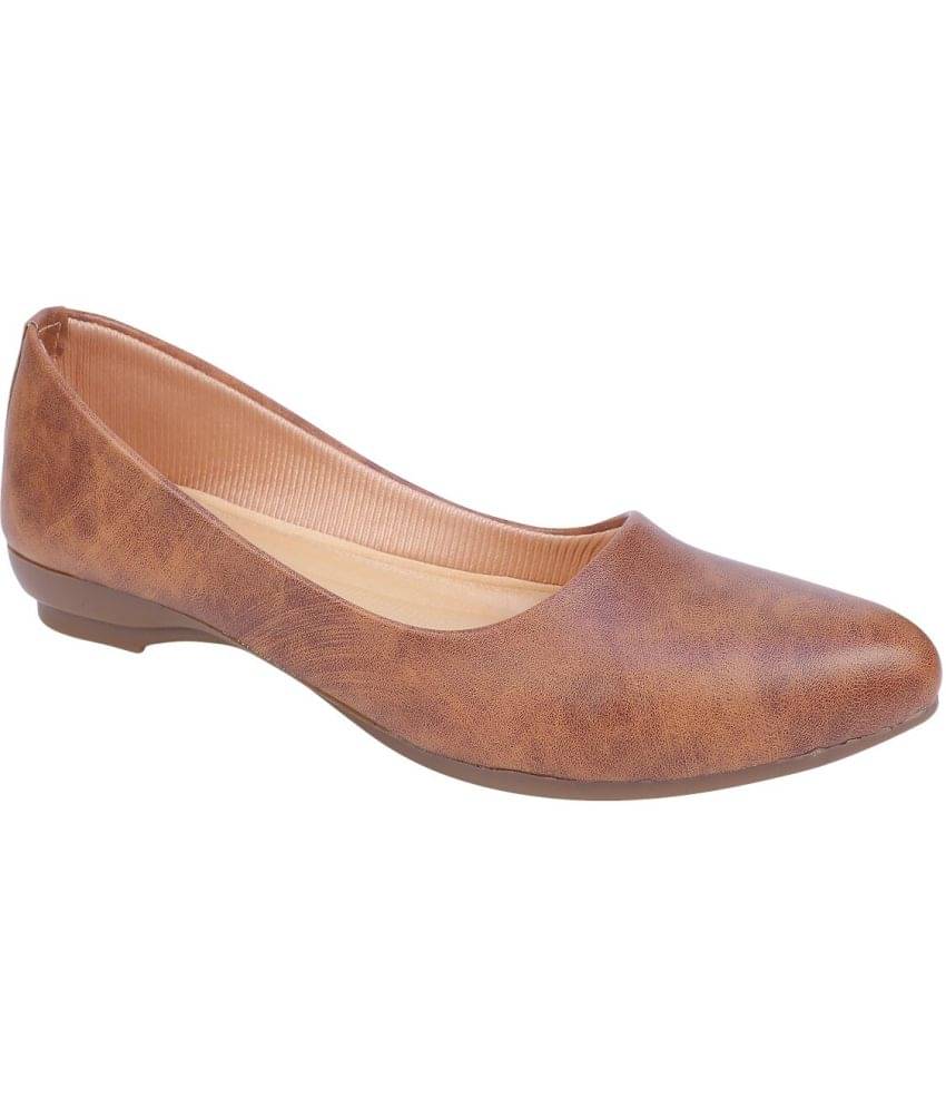 NATSHUZ Brown Women's Casual Ballerinas NATSHUZ Brown Women's Casual Ballerinas