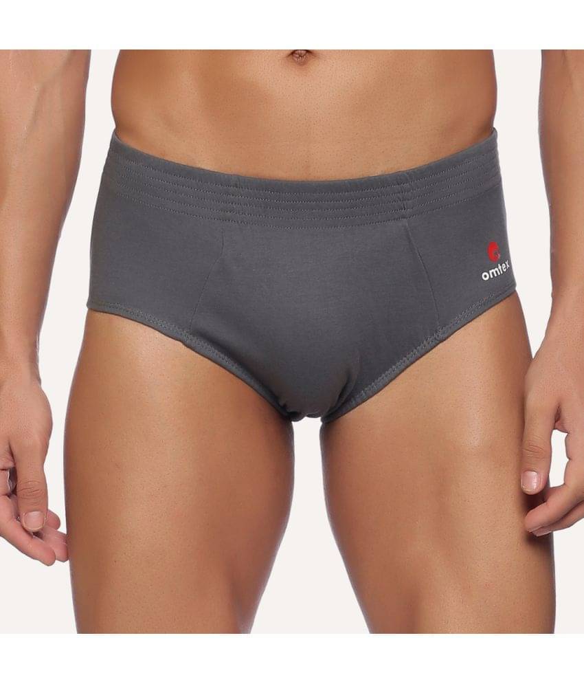 Omtex Pack of 1 Cotton Briefs For Men's ( Grey )     			Omtex Pack of 1 Cotton Briefs For Men's ( Grey )
