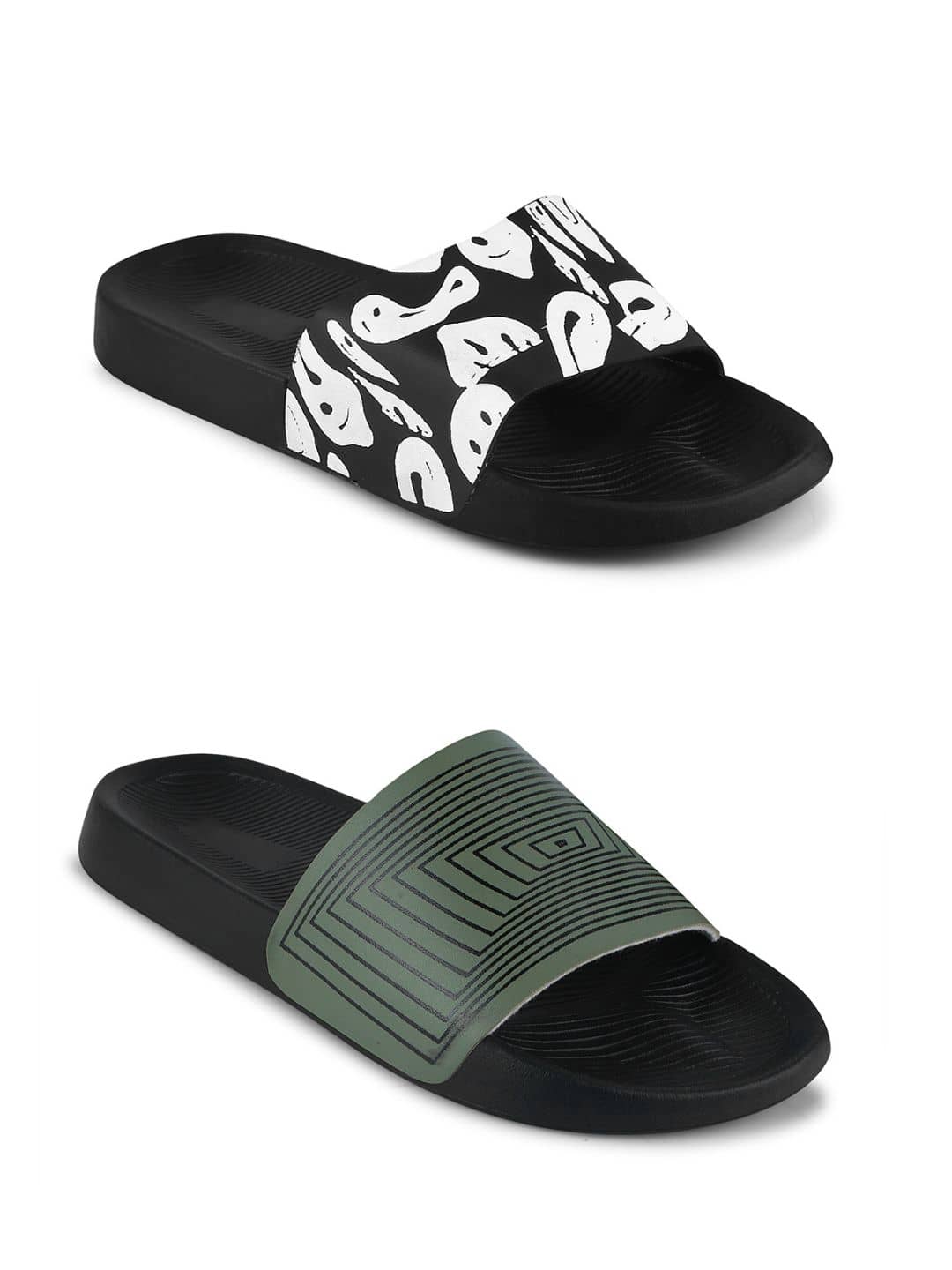 PERY PAO Black Men's Slide Flip Flop