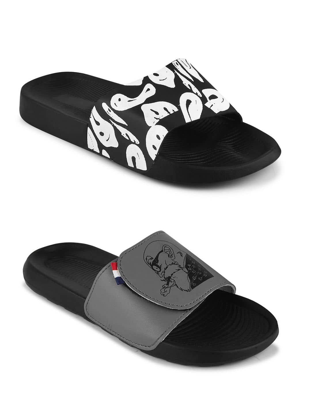 PERY PAO Black Men's Slide Flip Flop