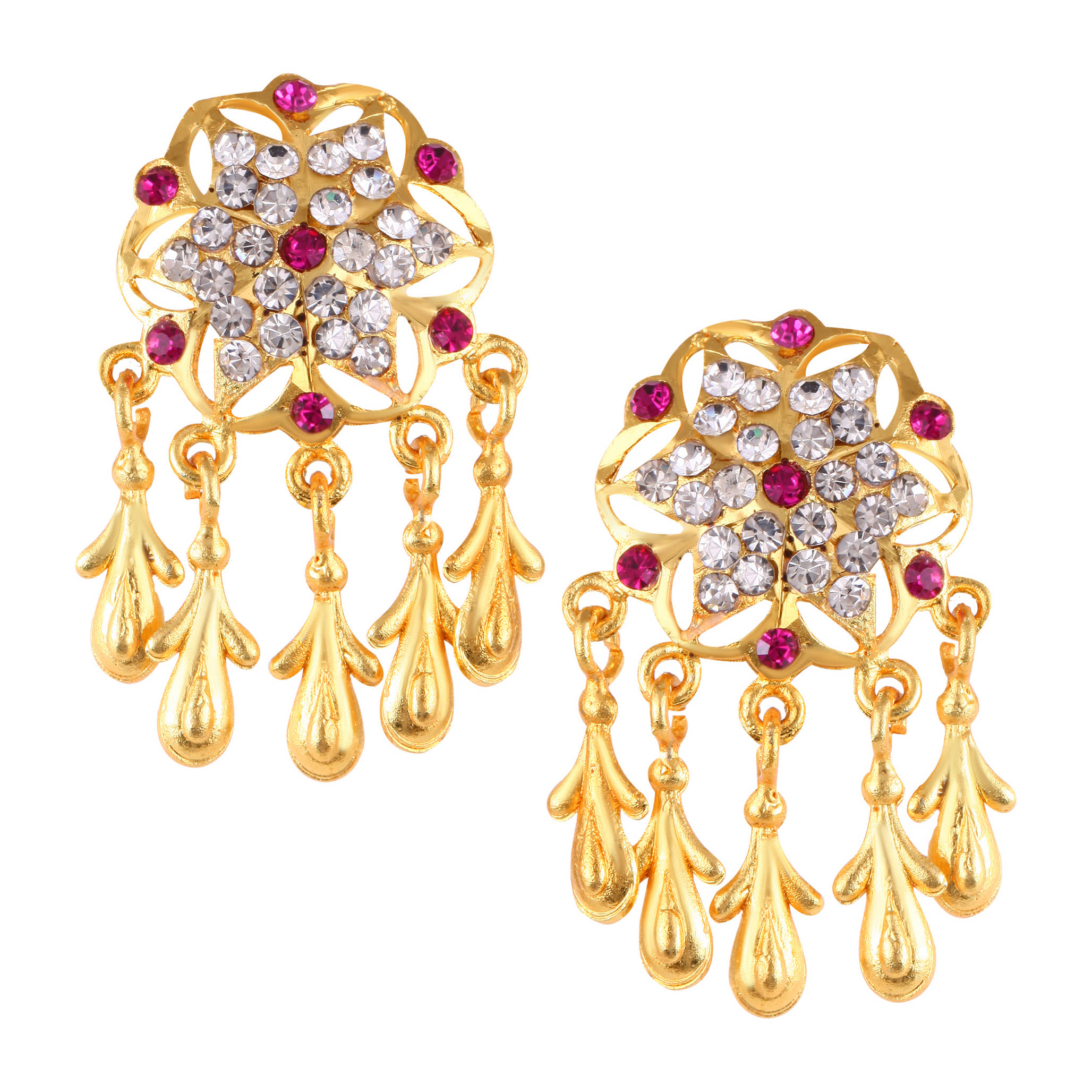 VIVASTRI Golden Chandbalis Earrings ( Pack of 1 ) - Earrings | Buy online on ZillyBuy