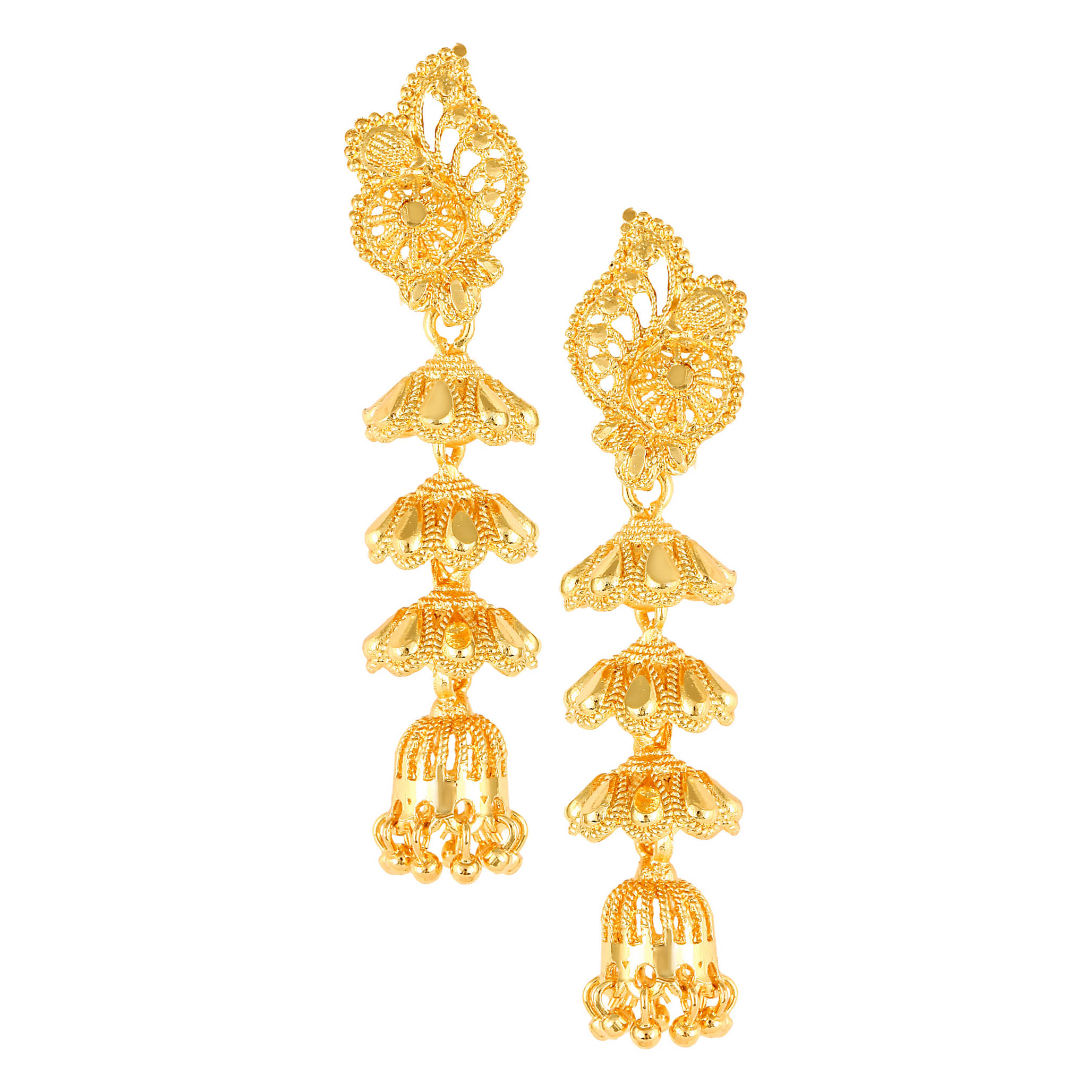     			VIVASTRI Golden Drop Earrings ( Pack of 1 )