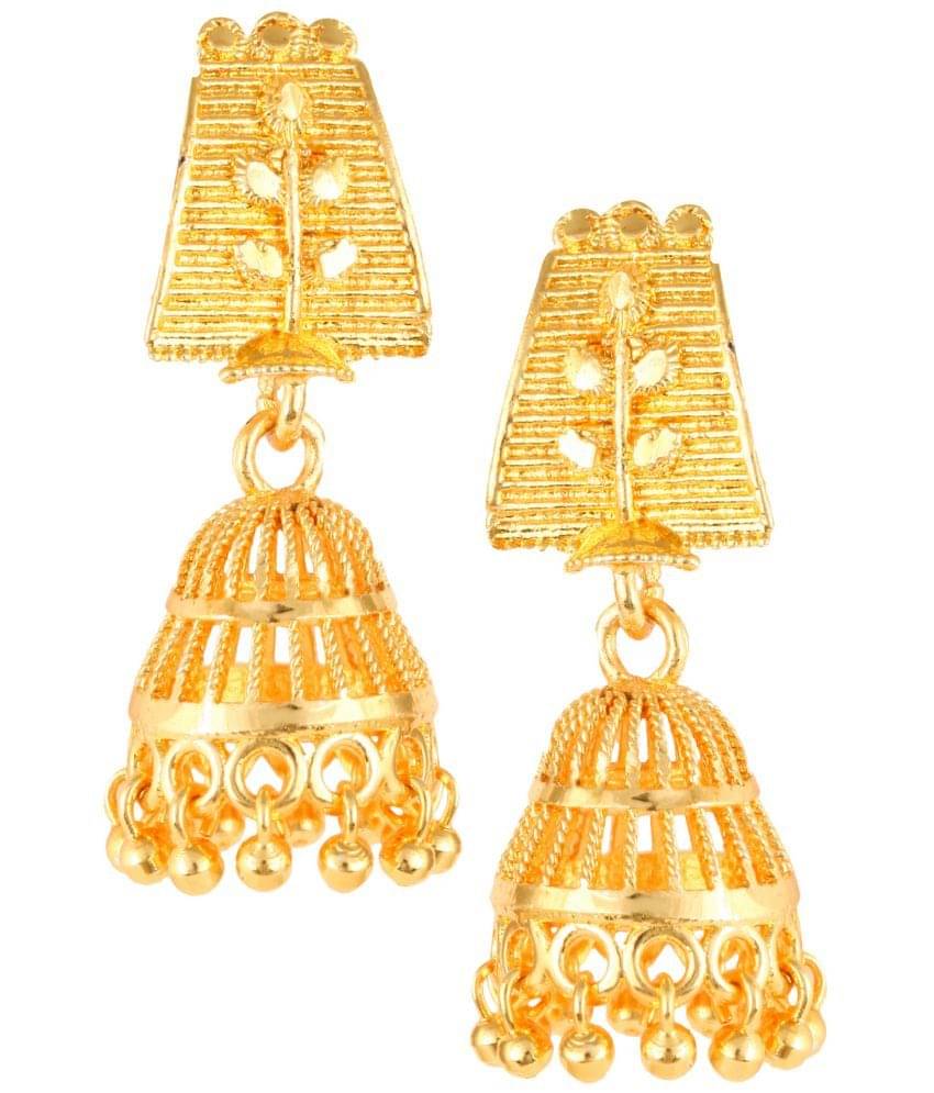     			VIVASTRI Golden Jhumki Earrings ( Pack of 1 )