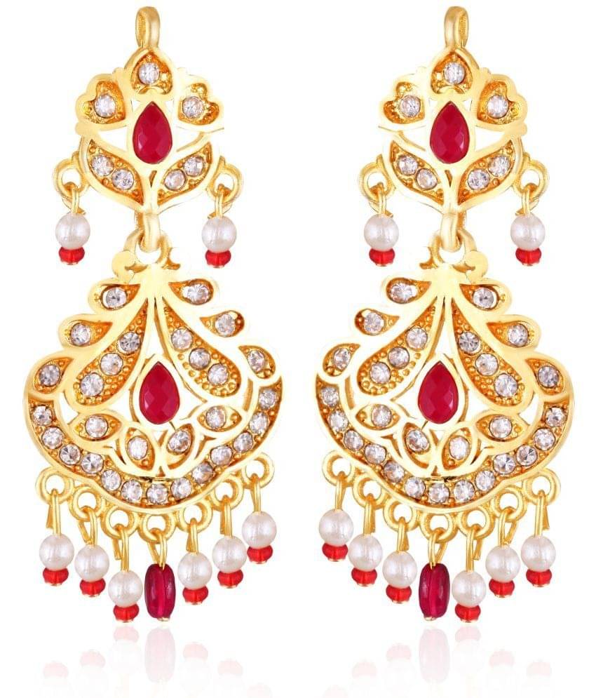     			VIVASTRI Red Chandbalis Earrings ( Pack of 1 )