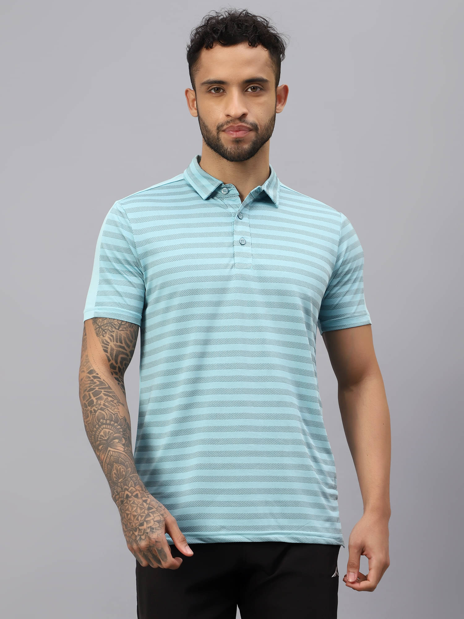 Vector X Sky Blue Polyester Regular Fit Men's Sports Polo T-Shirt ( Pack of 1 ) Vector X Sky Blue Polyester Regular Fit Men's Sports Polo T-Shirt ( Pack of 1 )