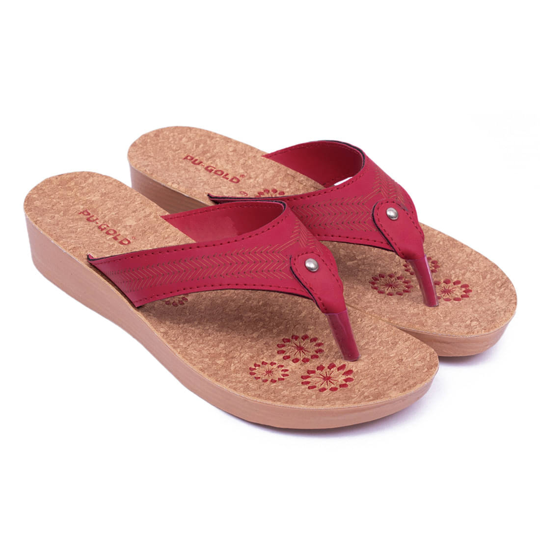 ASIAN Red Women's Leather Slipper ASIAN Red Women's Leather Slipper