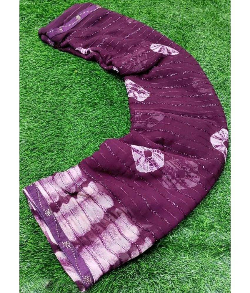 Bhuwal Fashion Georgette Printed Saree With Unstitched Blouse Piece ( Magenta ) Bhuwal Fashion Georgette Printed Saree With Unstitched Blouse Piece ( Magenta )