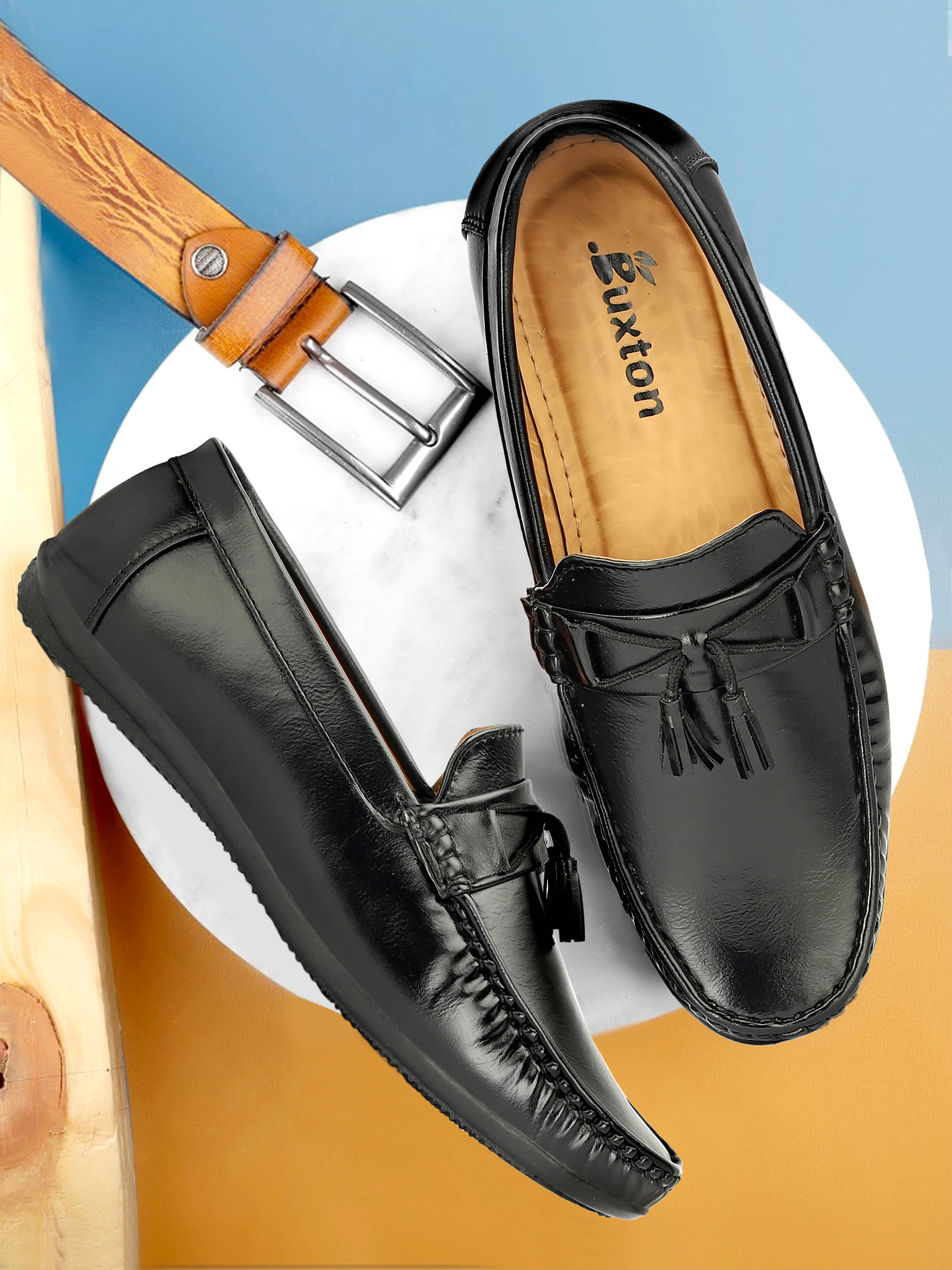 Buxton Black Men's Tassel - Formal Shoes | Buy online on ZillyBuy