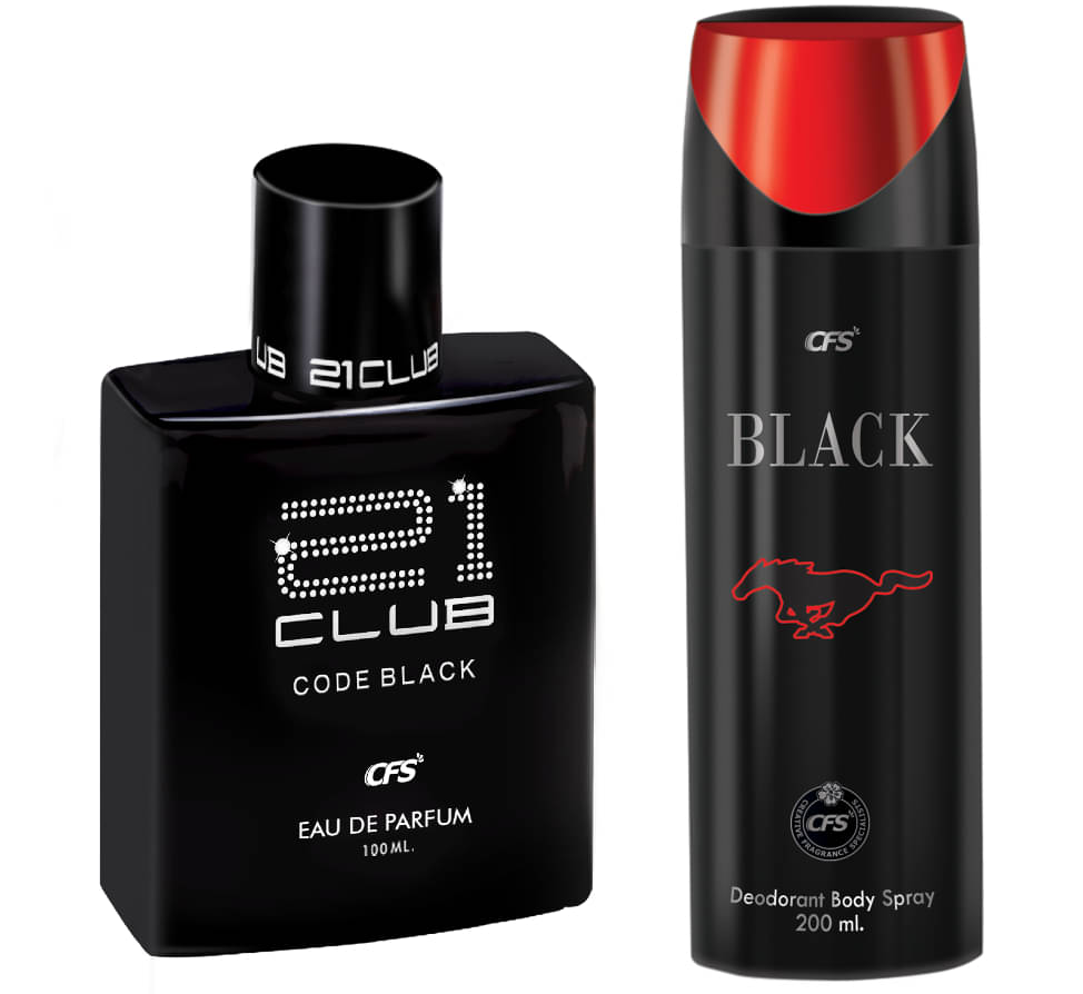     			CFS 21 Code Black EDP Long Lasting Perfume & Black Deodorant Body Spray