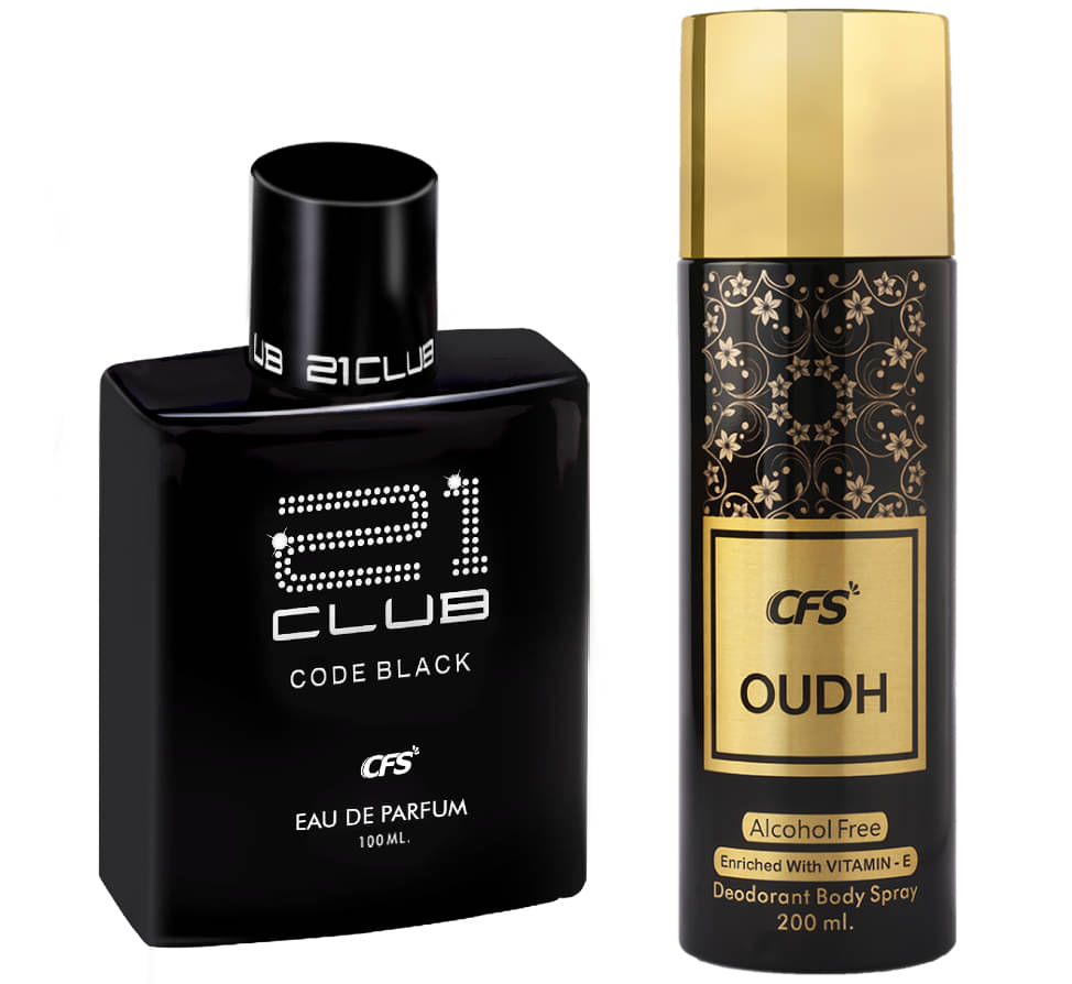     			CFS 21 Code Black EDP Long Lasting Perfume & Oudh Black Deodorant Body Spray