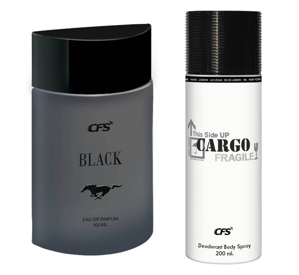     			CFS Black EDP Long Lasting Perfume & Cargo White Deodorant Body Spray