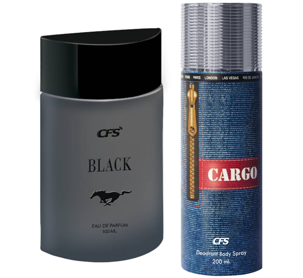     			CFS Black EDP Long Lasting Perfume & Cargo Blue Deodorant Body Spray