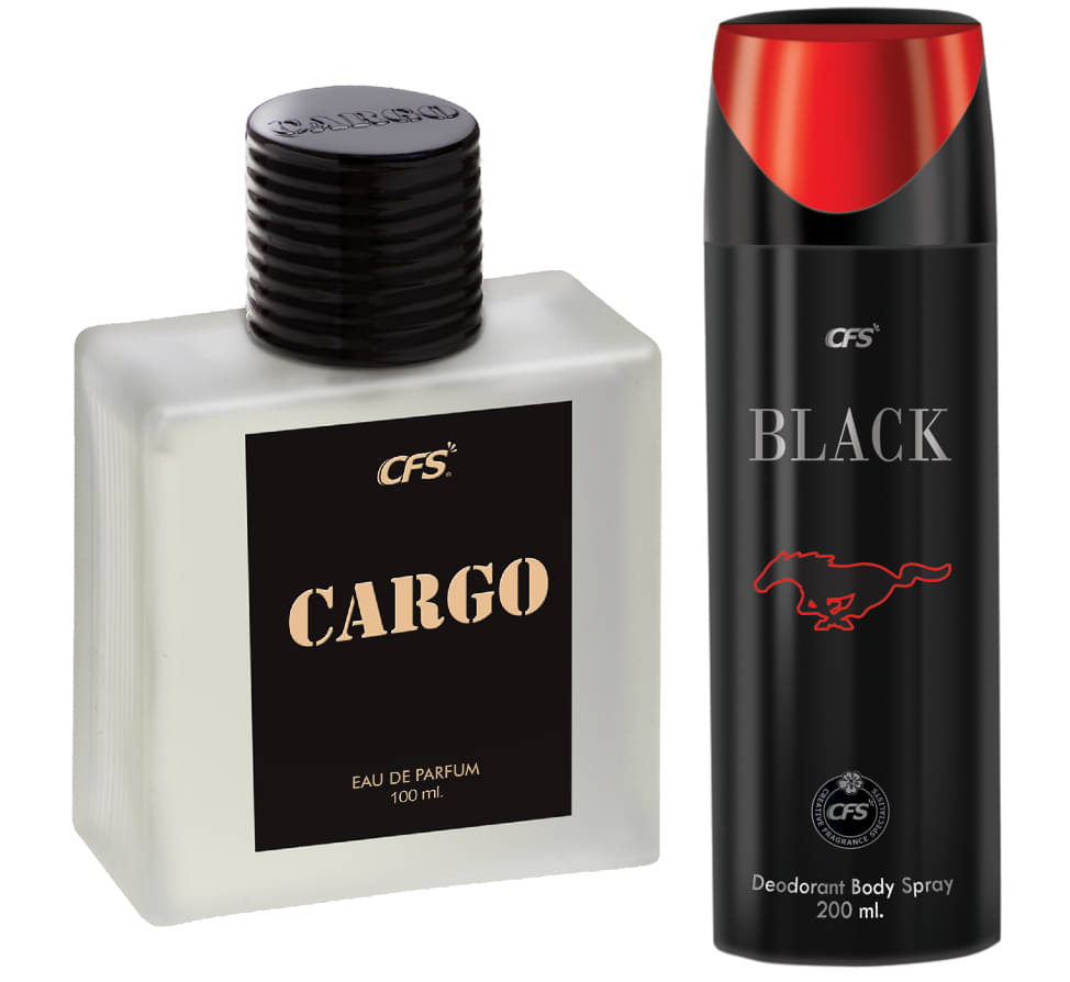     			CFS Cargo Black EDP Long Lasting Perfume & Black Deodorant Body Spray