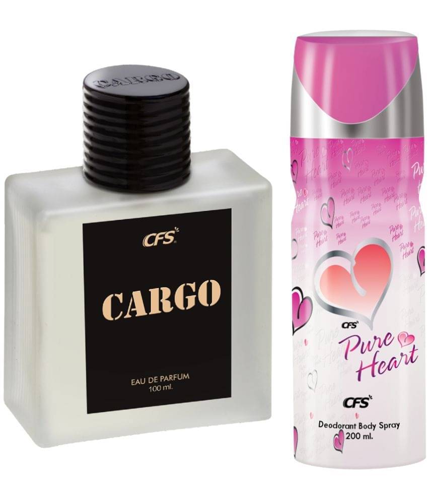     			CFS Cargo Black EDP Long Lasting Perfume & Pure Heart Pink Deodorant Body Spray