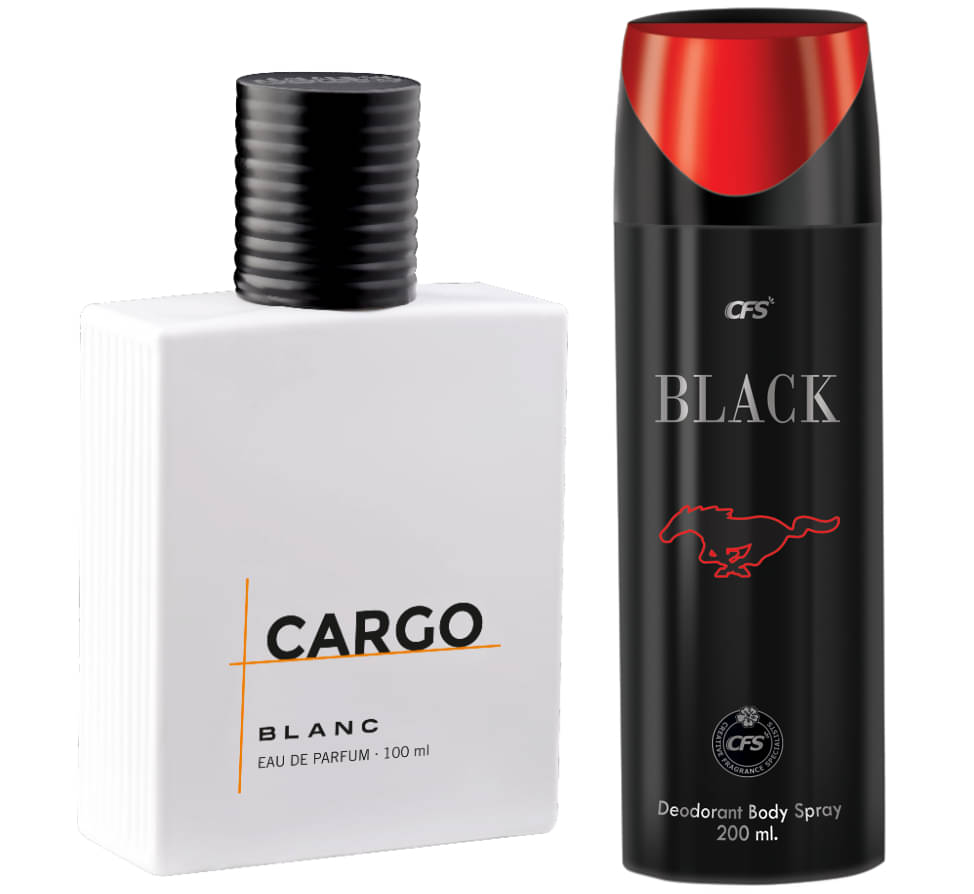     			CFS Cargo Blanc EDP Long Lasting Perfume & Black Deodorant Body Spray