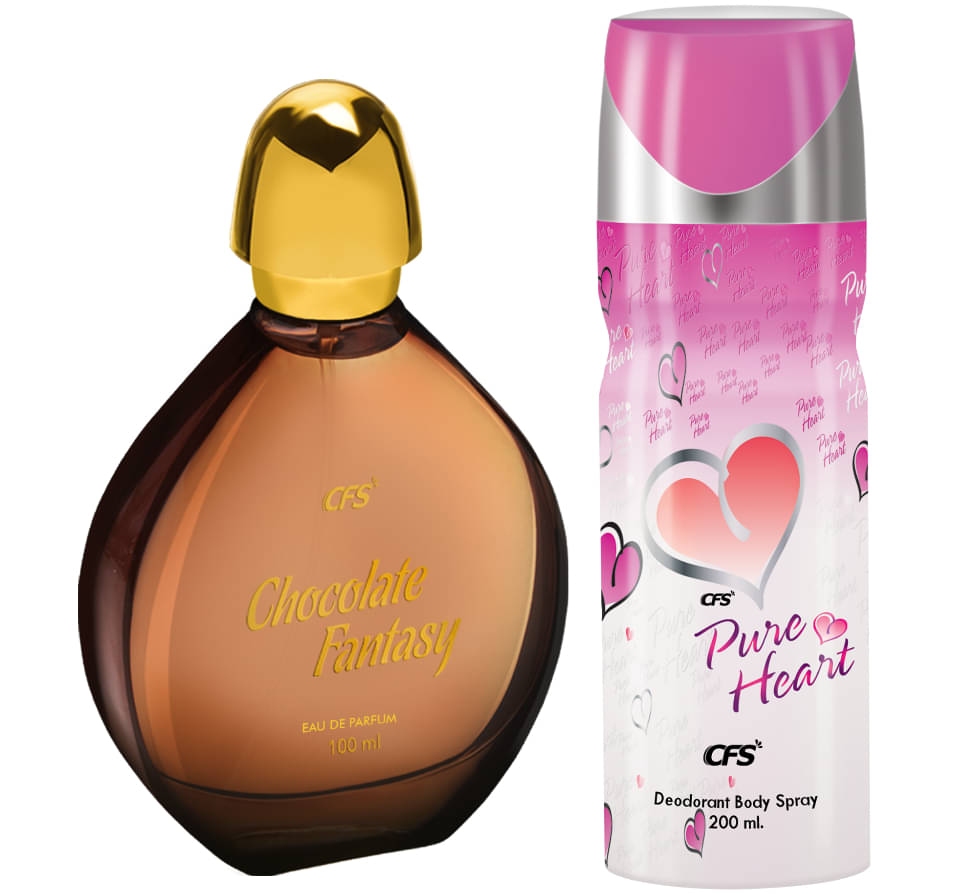    			CFS Chocolate Fantasy EDP Long Lasting Perfume&Pure Heart Pink Deodorant Body Spray