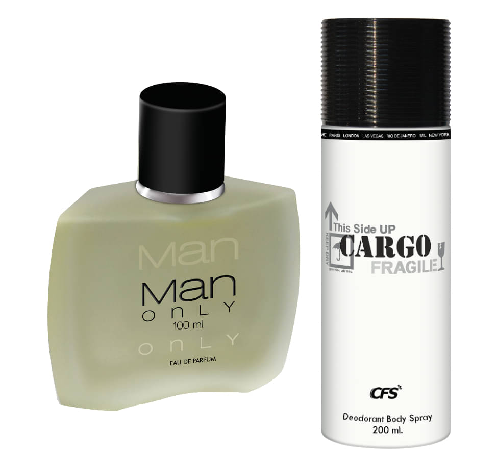     			CFS Man Only Black EDP Long Lasting Perfume & Cargo White Deodorant Body Spray