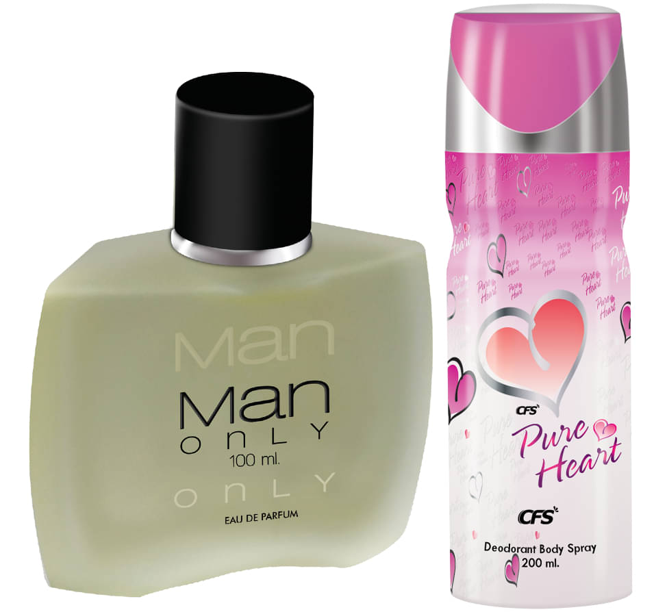     			CFS Man Only Black EDP Long Lasting Perfume & Pure Heart Pink Deodorant Body Spray