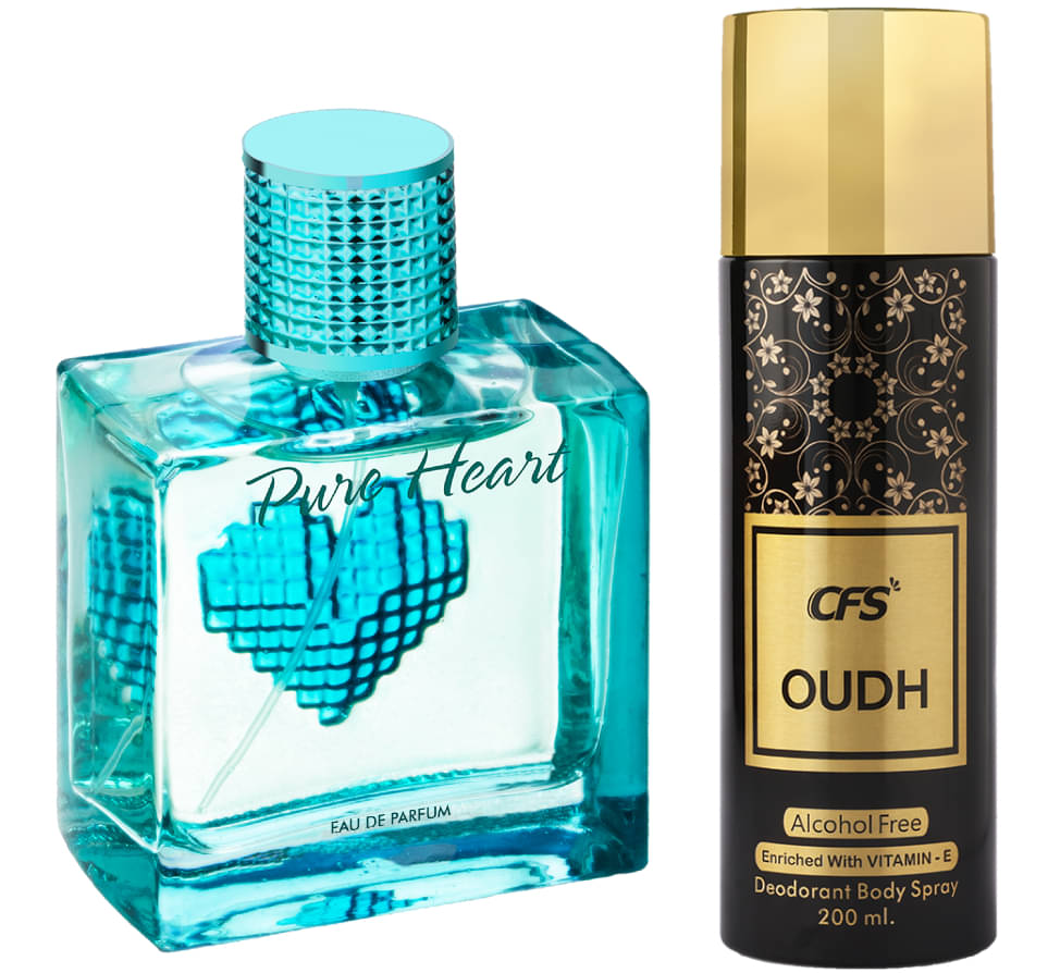     			CFS Pure Heart Blue EDP Long Lasting Perfume & Oudh Black Deodorant Body Spray