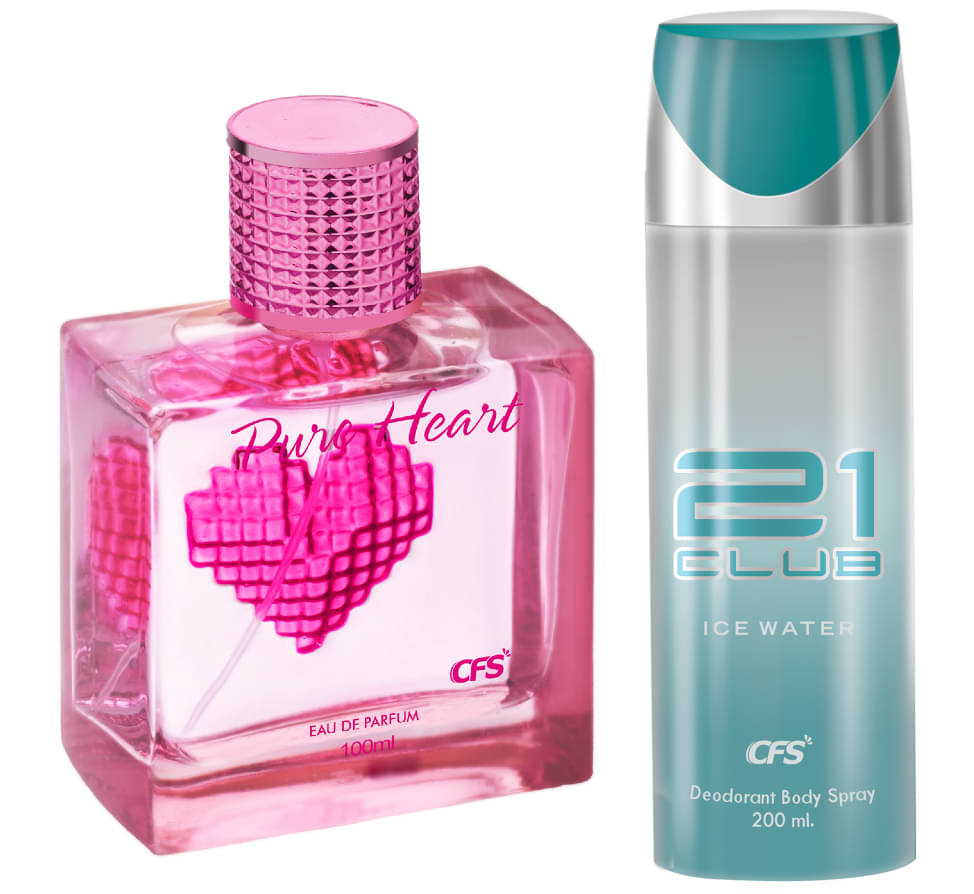     			CFS Pure Heart Pink EDP Long Lasting Perfume & Ice Water Deodorant Body Spray