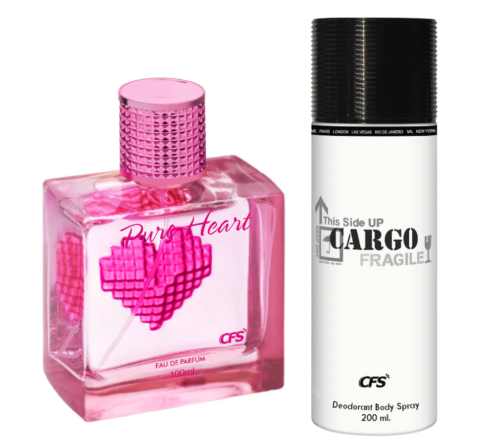     			CFS Pure Heart Pink EDP Long Lasting Perfume & Cargo White Deodorant Body Spray