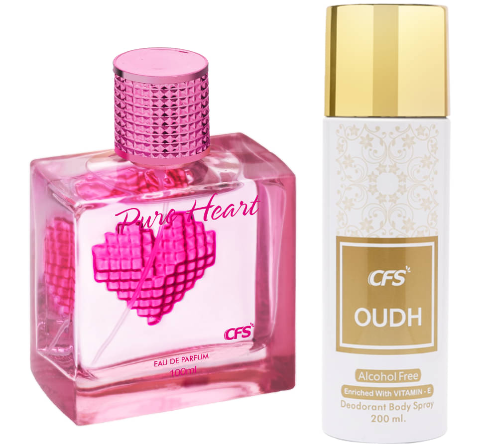     			CFS Pure Heart Pink EDP Long Lasting Perfume & Oudh White Deodorant Body Spray