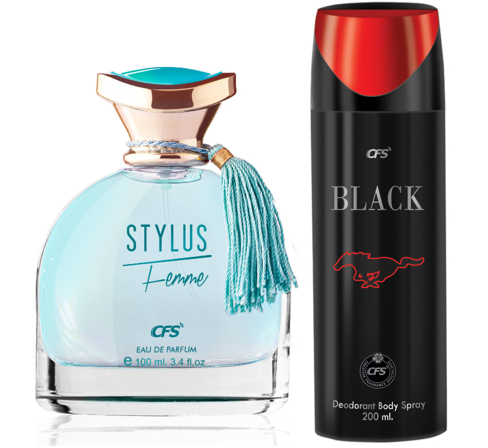     			CFS Stylus Blue EDP Long Lasting Perfume & Black Deodorant Body Spray