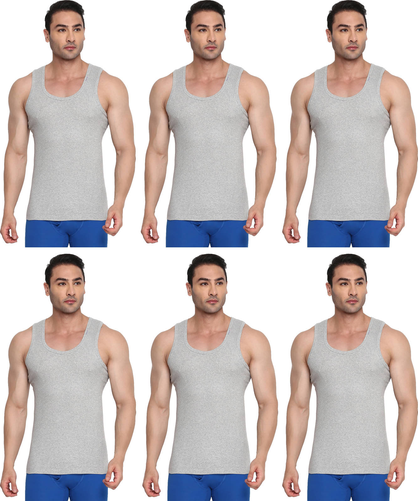     			COLORS by Rupa Frontline Grey Cotton Men's Vest ( Pack of 6 )