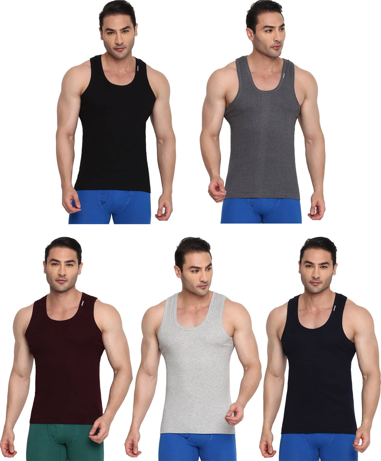COLORS by Rupa Frontline Multicolor Cotton Men's Vest ( Pack of 5 ) COLORS by Rupa Frontline Multicolor Cotton Men's Vest ( Pack of 5 )