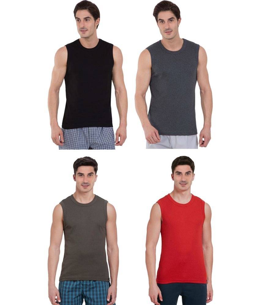     			COLORS by Rupa Frontline Multicolor Cotton Men's Vest ( Pack of 4 )