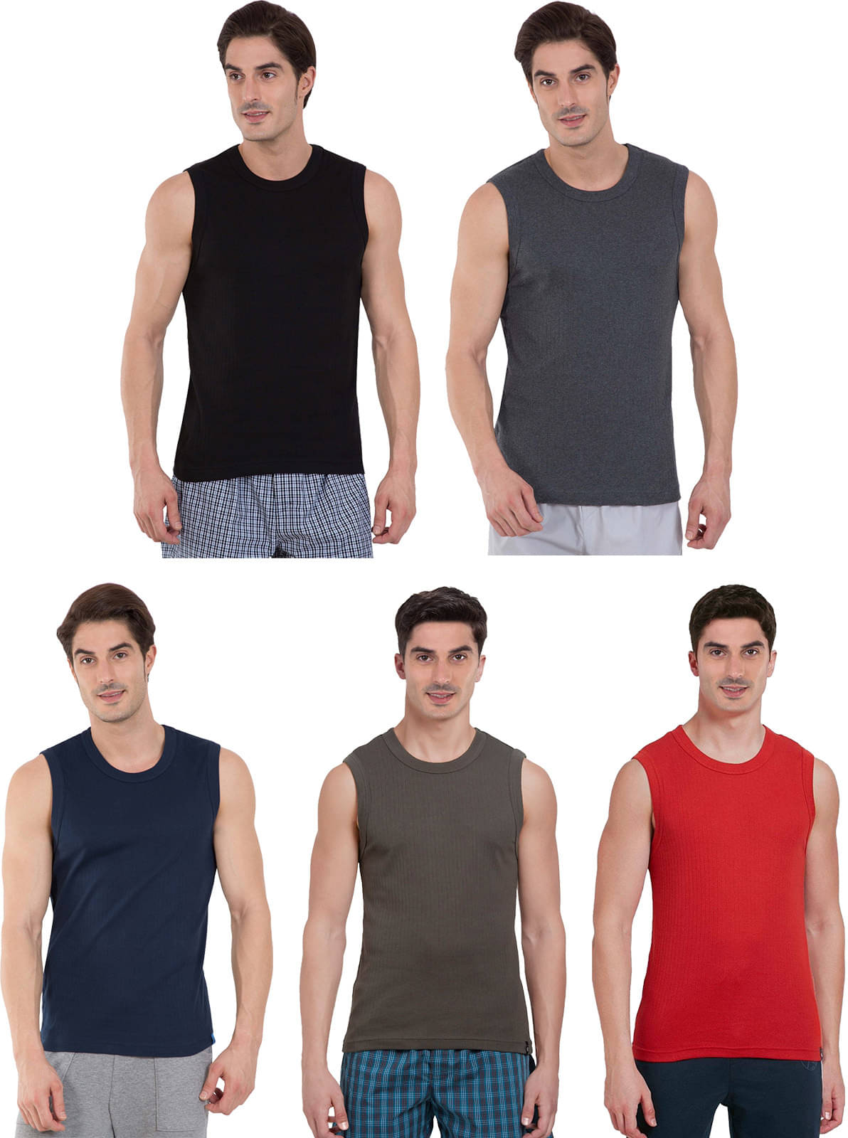     			COLORS by Rupa Frontline Multicolor Cotton Men's Vest ( Pack of 5 )