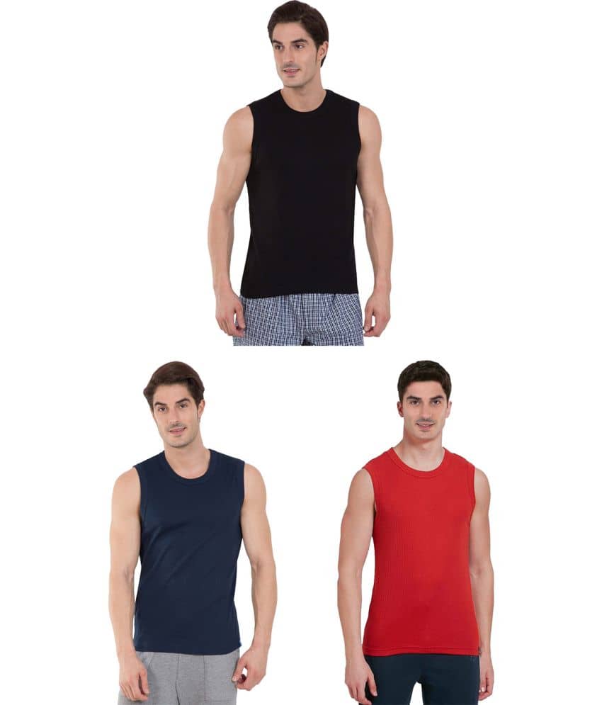COLORS by Rupa Frontline Multicolor Cotton Men's Vest ( Pack of 3 ) - Nightwear & Loungewear | Buy online on ZillyBuy