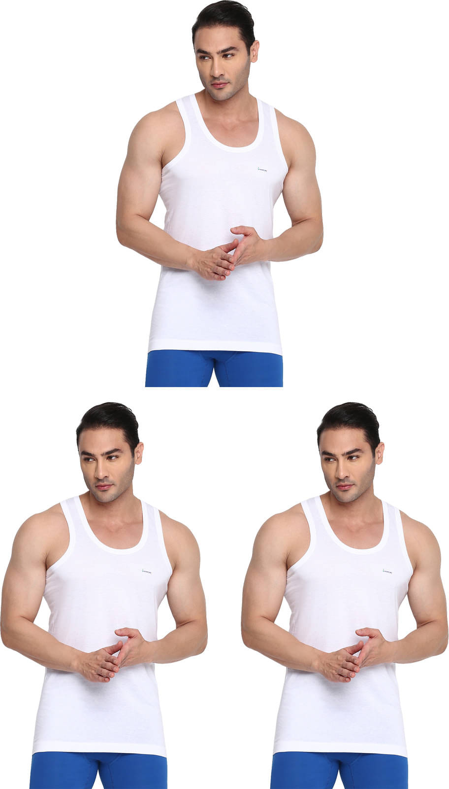 COLORS by Rupa Frontline White Cotton Men's Vest ( Pack of 3 ) COLORS by Rupa Frontline White Cotton Men's Vest ( Pack of 3 )