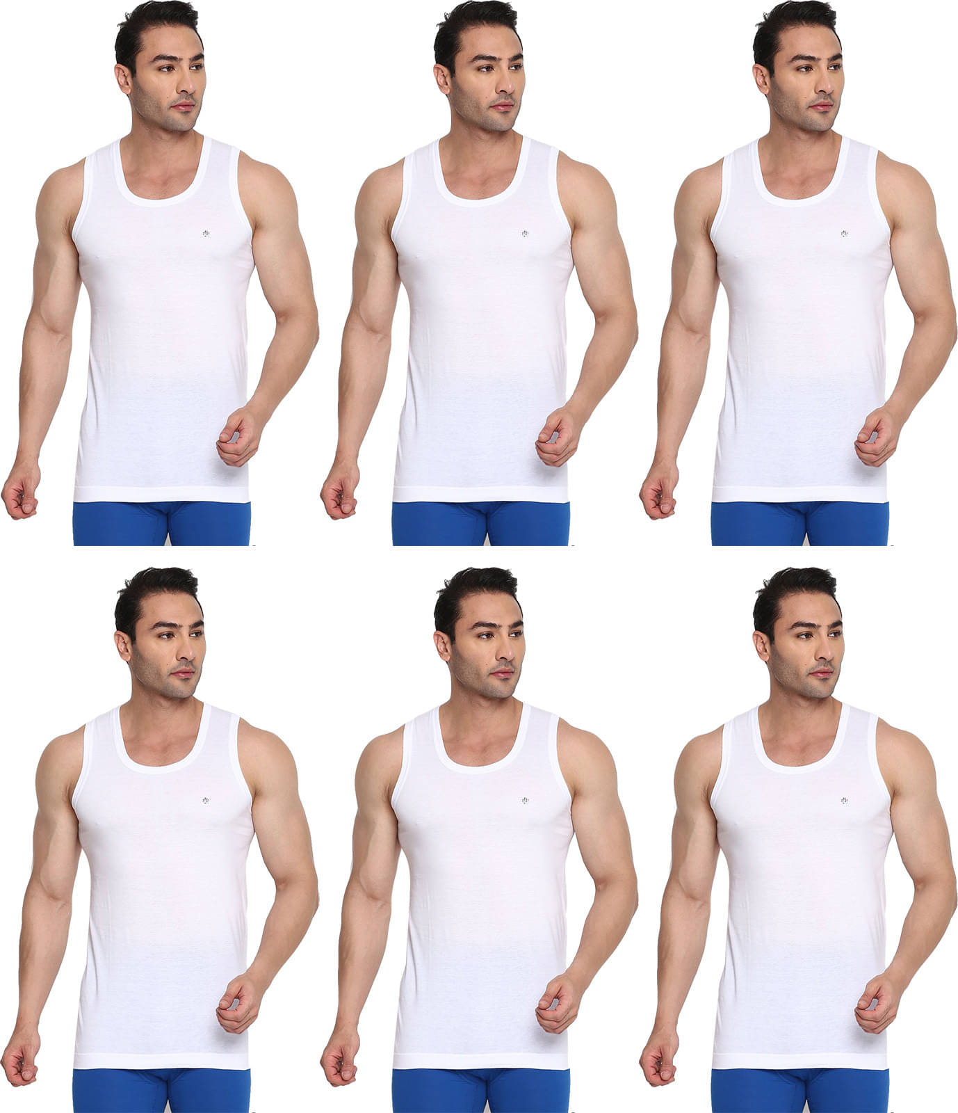 COLORS by Rupa Frontline White Cotton Men's Vest ( Pack of 6 ) COLORS by Rupa Frontline White Cotton Men's Vest ( Pack of 6 )