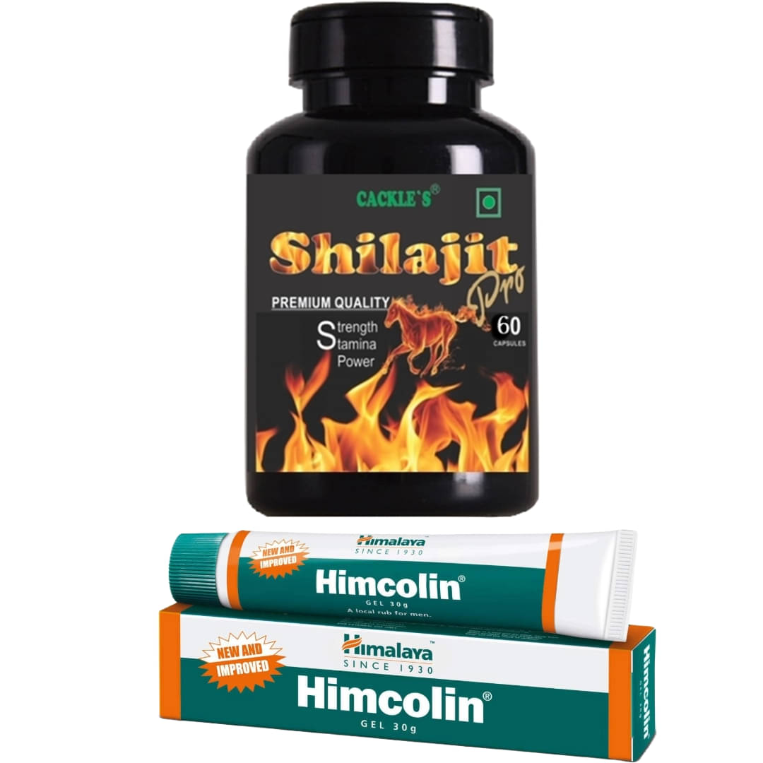 Cackle's Shilajit Gold Pro Herbal Capsule 60no.s & Himcolin Gel 30g Cobo Pack For Men Cackle's Shilajit Gold Pro Herbal Capsule 60no.s & Himcolin Gel 30g Cobo Pack For Men