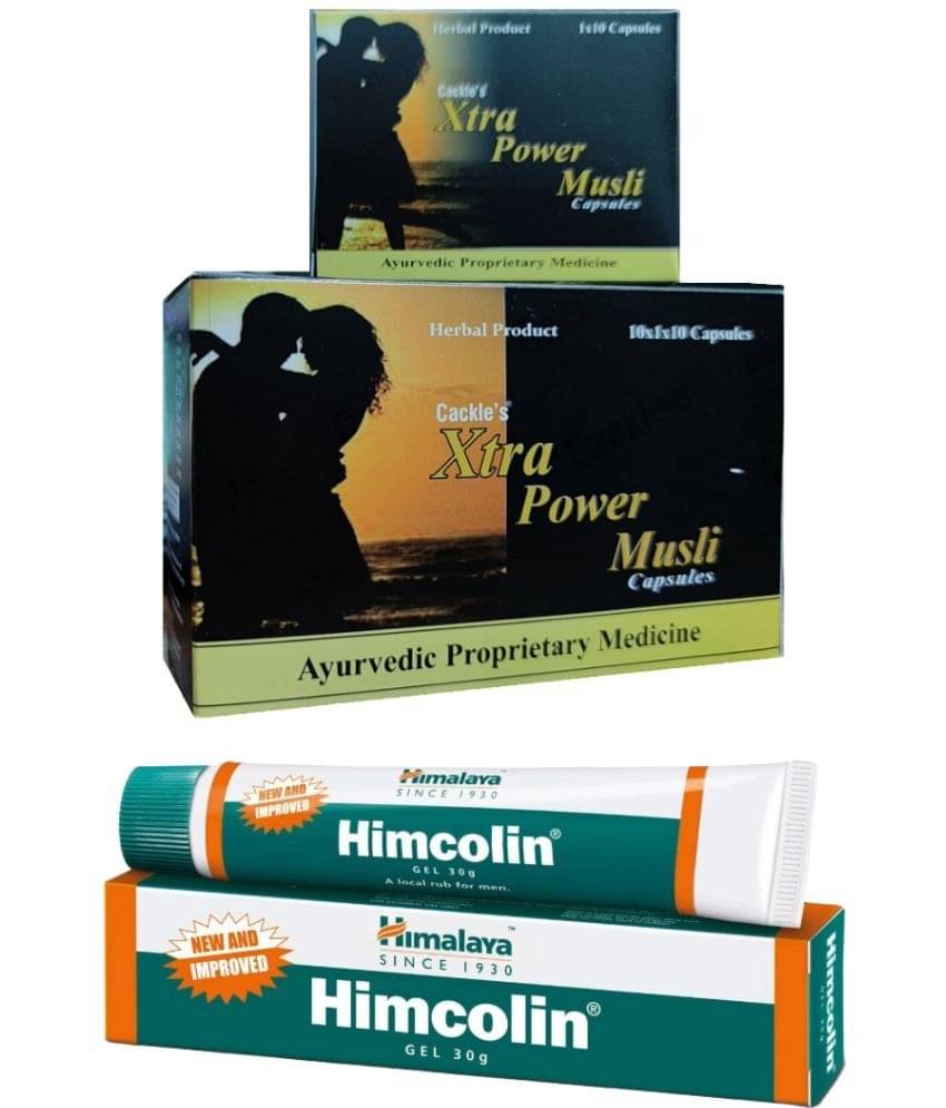     			Cackle's Xtra Power Musli Herbal Capsule  10x10=100no.s & Himcolin Gel 30g Combo Pack For Men