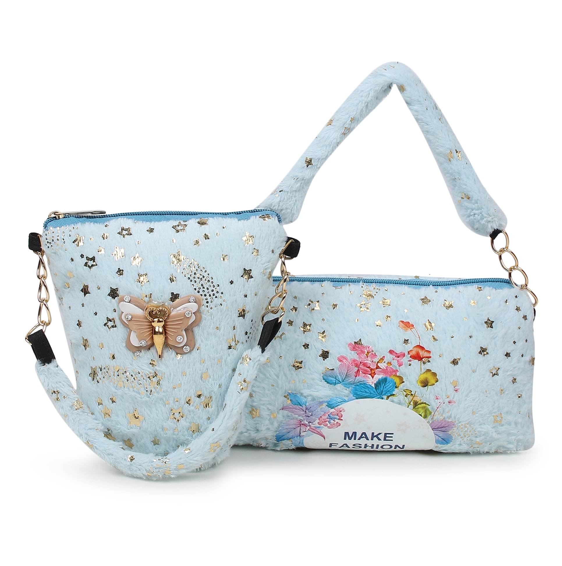     			Cherry Tree Blue Cotton Sling Bag