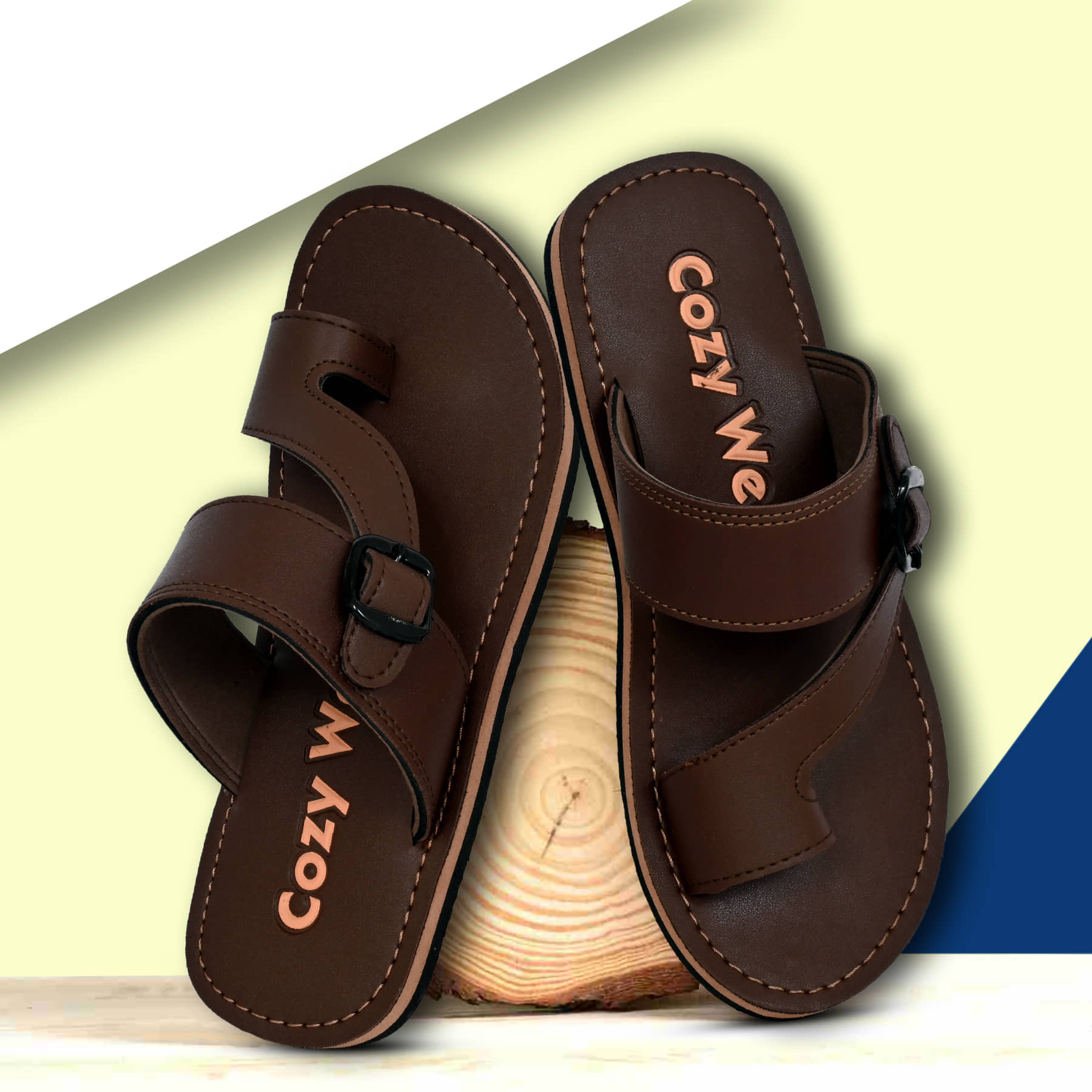 Cozy Wear Black Men's Leather Slipper