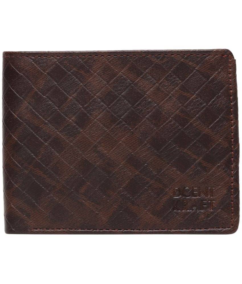     			DCENT KRAFT Brown PU Men's Coin Pouch,Two Fold Wallet,Regular Wallet ( Pack of 1 )
