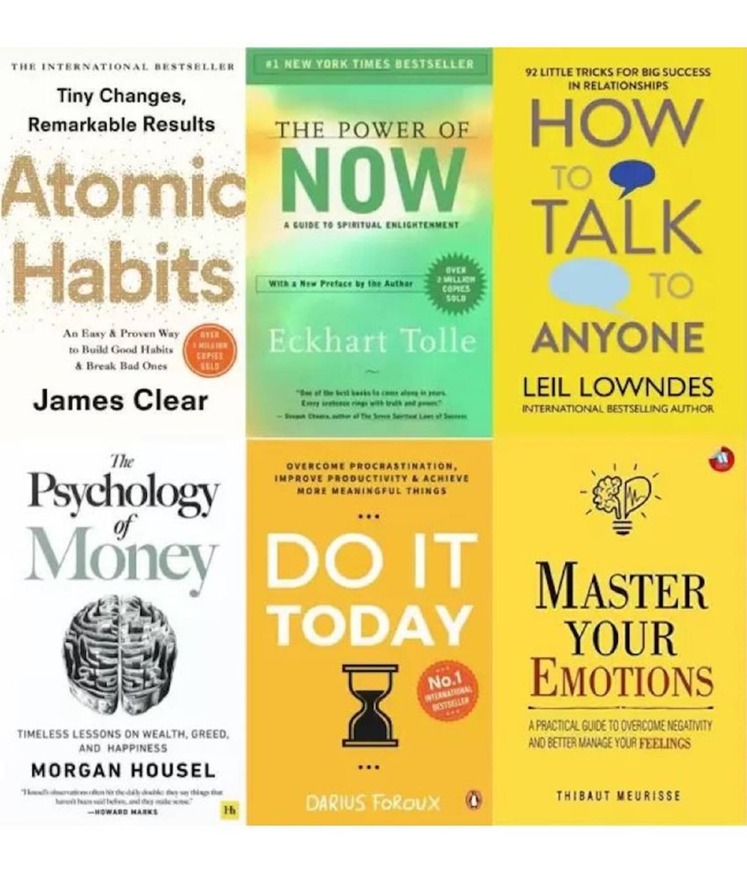     			Do It Today Combo 3 By James Clear, Morgan Housel, Eckhart Tolle, Thibaut Meurisse, Leil Lowndes