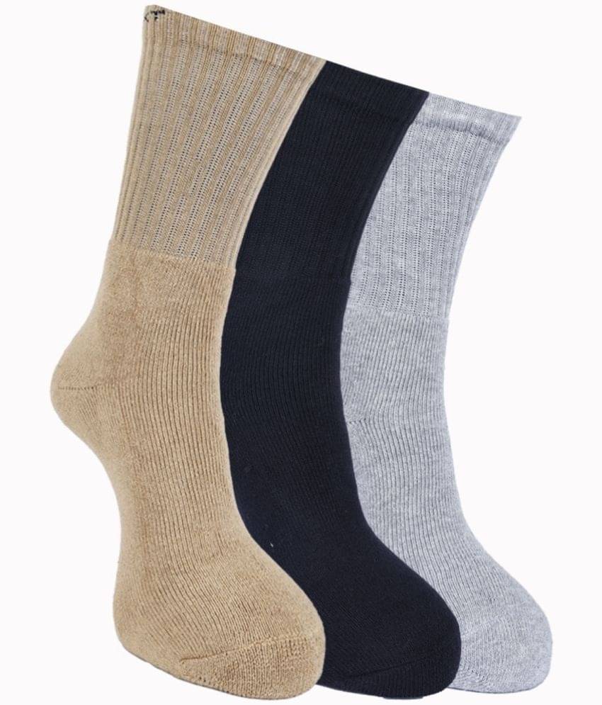     			Force NXT Cotton Blend Men's Self Design Multicolor Full Length Socks ( Pack of 3 )