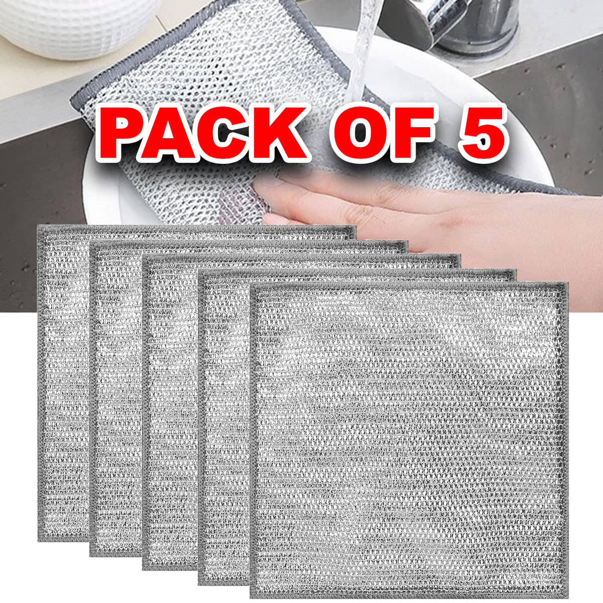GEEO Non-Scratch Wire Stainless Steel Stainless Steel Scrub - Body Care - Loofah and Other Tools | Buy online on ZillyBuy