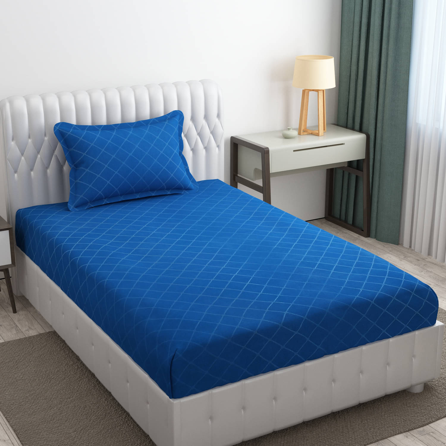 HIDECOR Microfiber 1 Single Bedsheet with 1 Pillow Cover ( Blue ) HIDECOR Microfiber 1 Single Bedsheet with 1 Pillow Cover ( Blue )