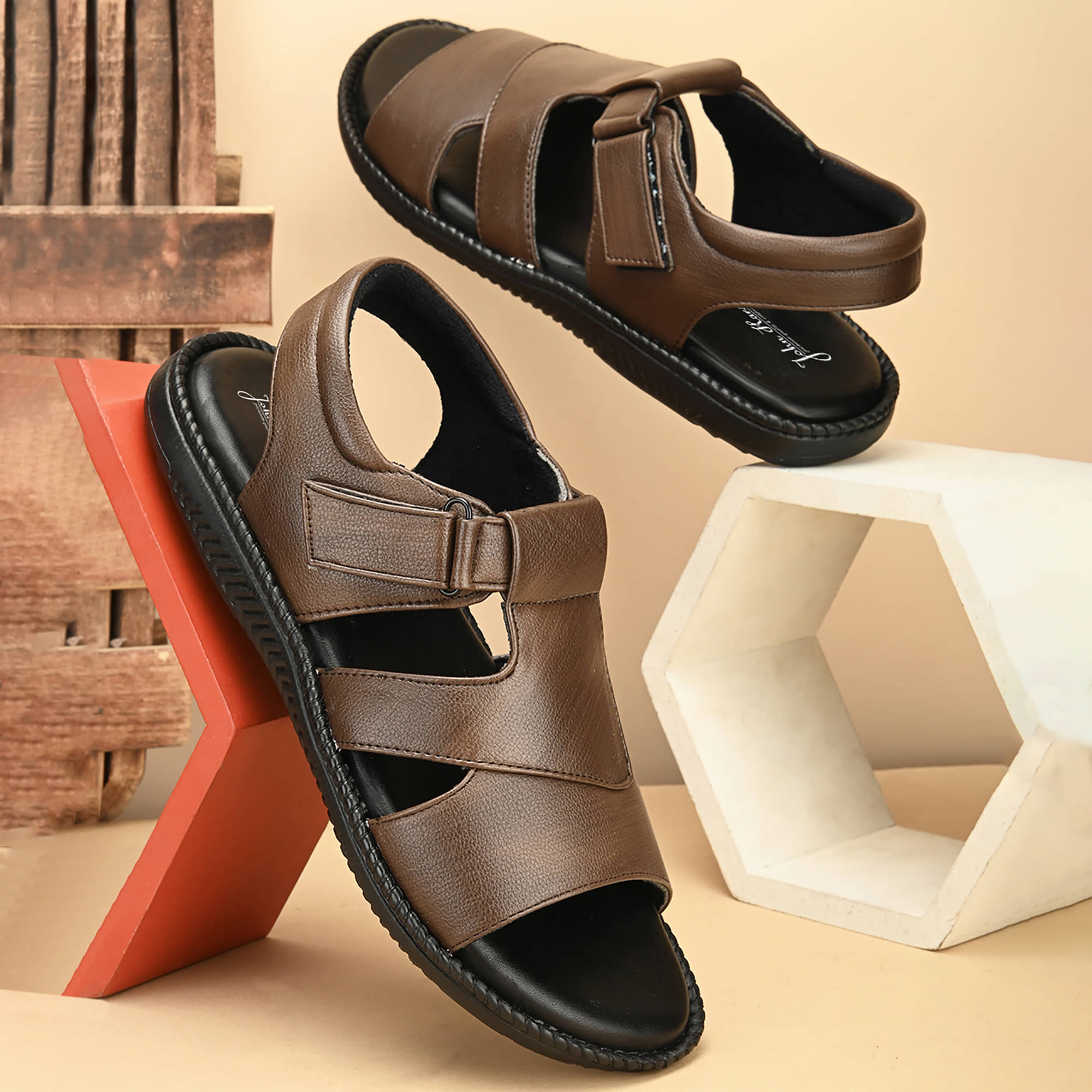     			John Karsun - Brown Men's Sandals