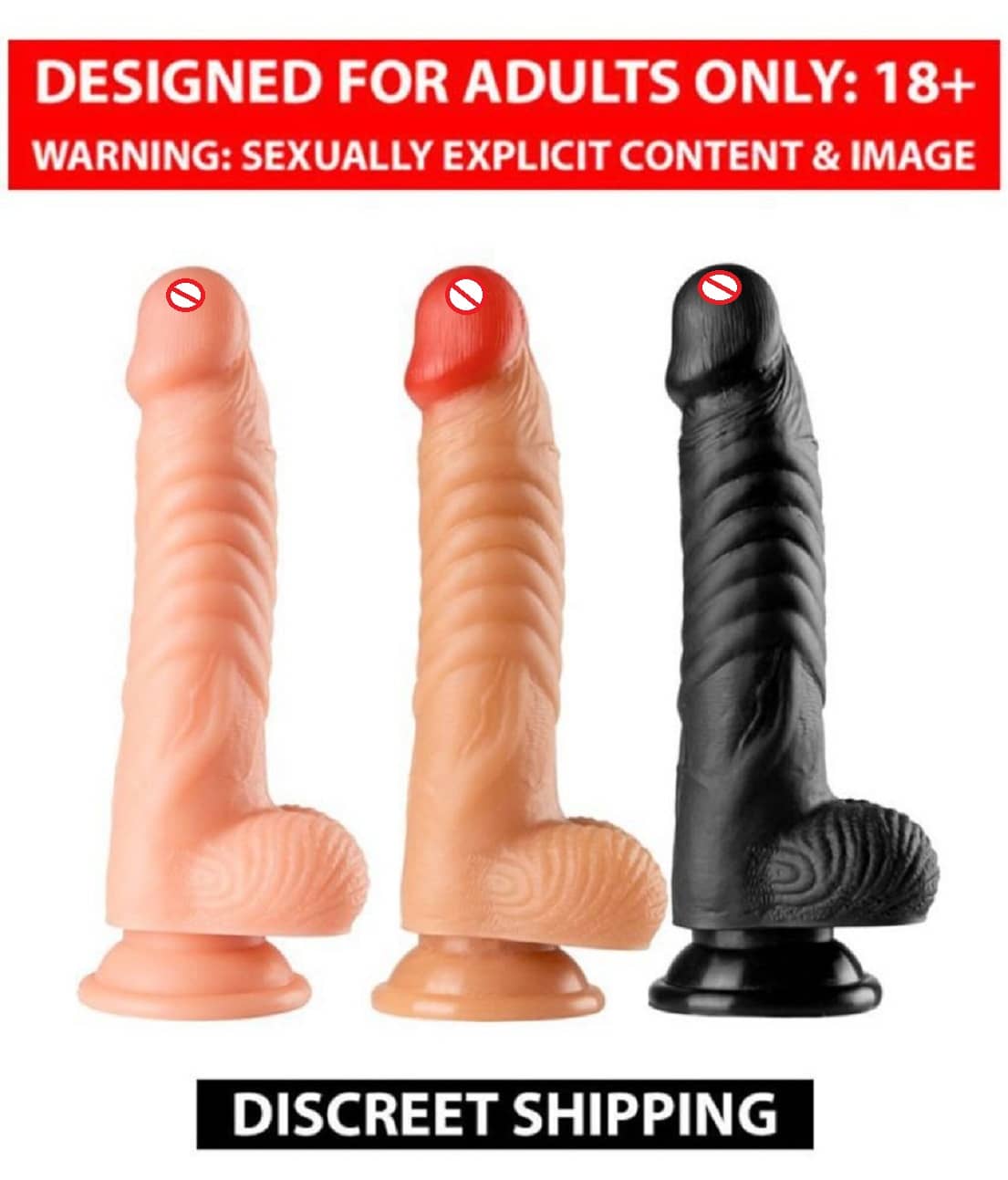 NAUGHTY TOY PRESENT 7.5 INCH PREMIUM QUALITY REALISTIC STRONG SUCTION DILDO SEX TOYS FOR WOMEN BY KAMAHOUSE (LOW PRICE)