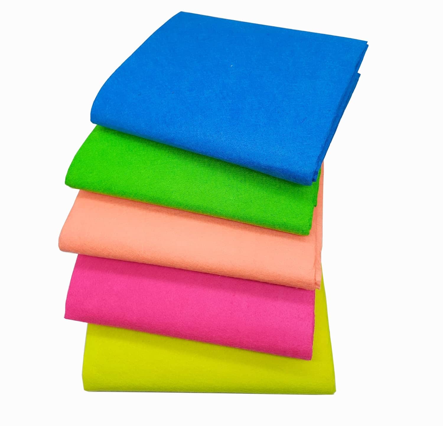 PRANSUNITA Neon Shades Felt Fabric Sheets Stiff (Hard),Size 22” x 18 Inch – 5 Different Colors – for Kids School DIY Crafts Patchwork Embroidery Sewing Crafting Project- 5 pcs - Stationery | Buy online on ZillyBuy