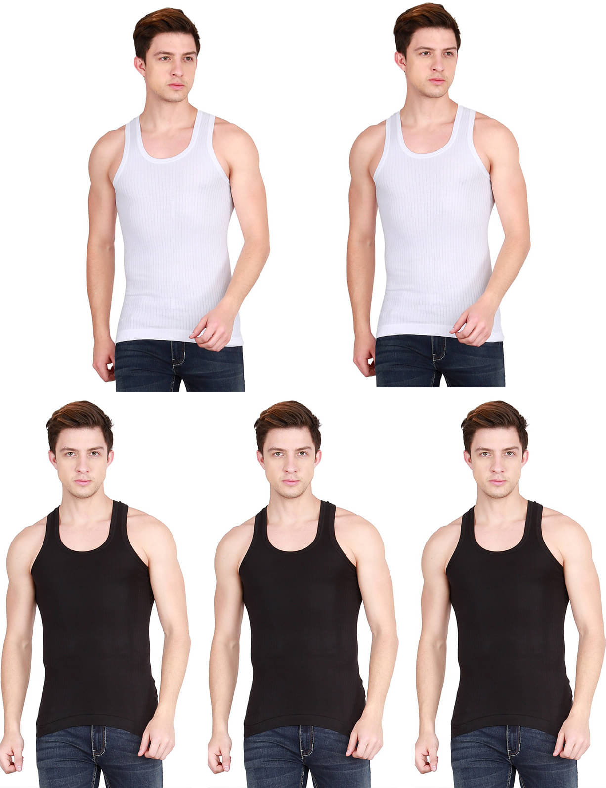 Rupa Frontline Multicolor Cotton Men's Vest ( Pack of 5 ) Rupa Frontline Multicolor Cotton Men's Vest ( Pack of 5 )